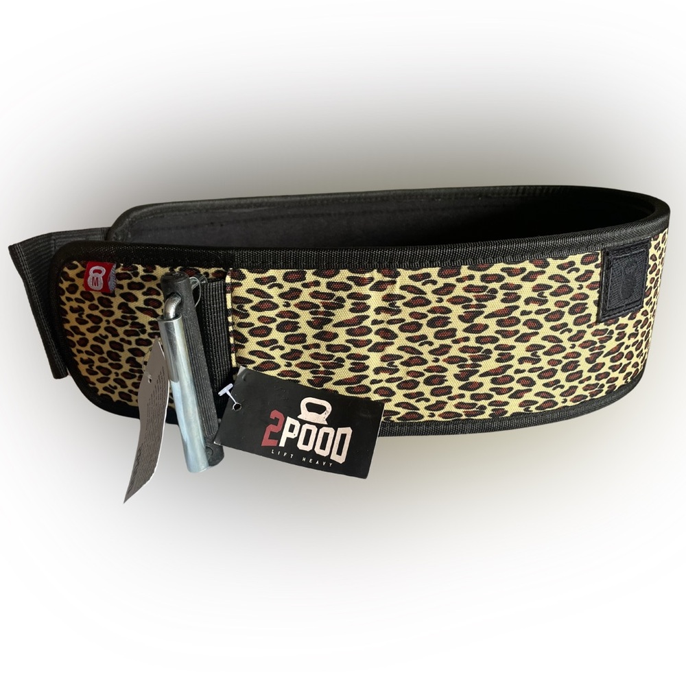 2POOD LEOPARD PRINT 4" WEIGHTLIFTING BELT MEDIUM NWT